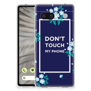 Google Pixel 7A Silicone-hoesje Flowers Blue DTMP