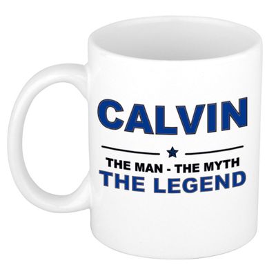 Calvin The man, The myth the legend cadeau koffie mok / thee beker 300 ml