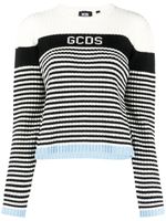 GCDS pull rayé à logo en jacquard - Blanc - thumbnail