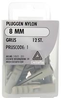 Pluggen 8mm nylon grs 12st - Deltafix