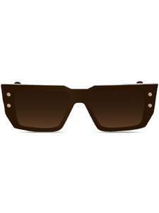 Balmain Eyewear lunettes de soleil carrées à plaque logo - Marron