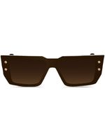 Balmain Eyewear lunettes de soleil carrées à plaque logo - Marron