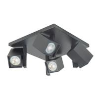 Highlight Vierkante opbouwspotOslo zwart 4-lichts - S7309.01