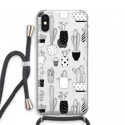 Cactusmotief: iPhone XS Max Transparant Hoesje met koord