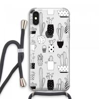 Cactusmotief: iPhone XS Max Transparant Hoesje met koord