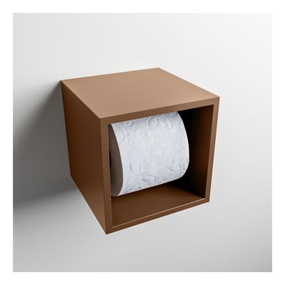 Mondiaz EASY Toiletrolhouder solid surface in- en opbouw 16x16 cm kleur Rust