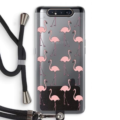 Anything Flamingoes: Samsung Galaxy A80 Transparant Hoesje met koord