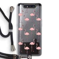 Anything Flamingoes: Samsung Galaxy A80 Transparant Hoesje met koord
