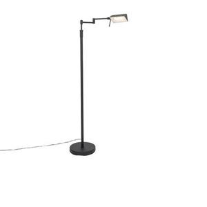 QAZQA Design vloerlamp zwart incl. LED met touch dimmer - Notia