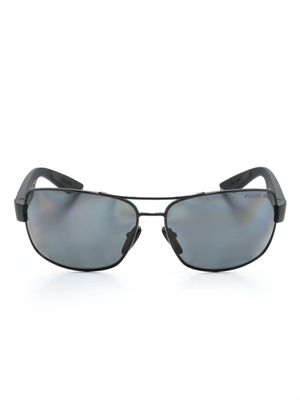 Prada Eyewear lunettes de soleil rectangulaires à logo - Noir