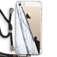 Gestreepte marmer: iPhone 5 / 5S / SE Transparant Hoesje met koord