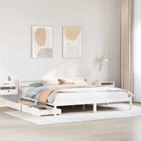 Bedframe zonder matras massief grenenhout wit 180x200 cm