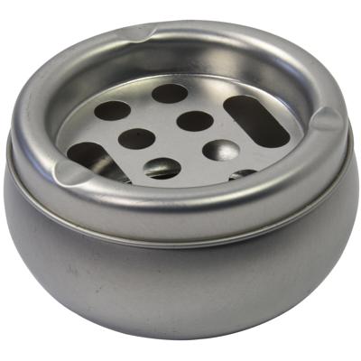 Tin Asbak - mat zilver - Dia 10 x H5 cm