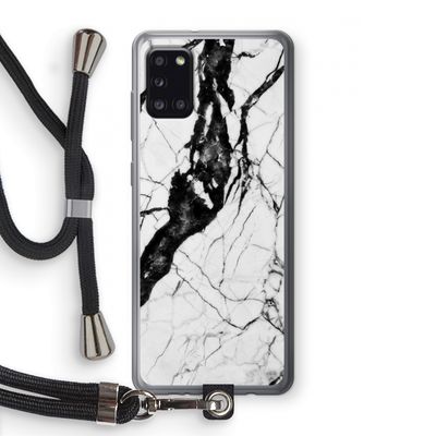 Witte marmer 2: Samsung Galaxy A31 Transparant Hoesje met koord