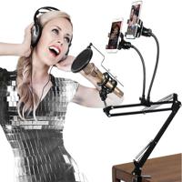 Dual mobiele telefoon K lied beugel 360 graden richting Cantilever multifunctionele lui microfoon Live uitzending beugel