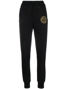 Versace Jeans Couture pantalon de jogging en coton à logo brodé - Noir