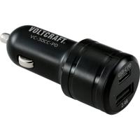 VOLTCRAFT VC-30CC-PD USB-oplader 30 W 1x USB-A, 1x USB-C USB PD Zwart Auto USB Power Delivery (USB-PD)