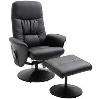 HOMCOM massagestoel met voetenbank relaxstoel massagestoel tv-stoel 145Â° hellingshoek kunstleer zwart 76 x 81 x 105 cm | Aosom Netherlands