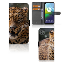 Motorola Moto G9 Power Telefoonhoesje met Pasjes Luipaard
