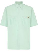 Dolce & Gabbana chemise Hawaii à plaque logo - Vert