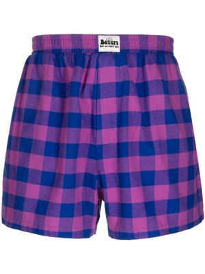 Natasha Zinko boxer en coton à carreaux - Violet