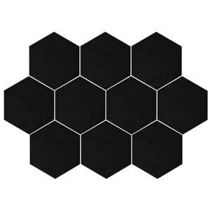 QUVIO Vilten memobord hexagon set van 10 - Zwart