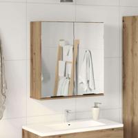 Badkamerspiegelkast 64x20x66,5 cm bewerkt hout artisanaal eiken