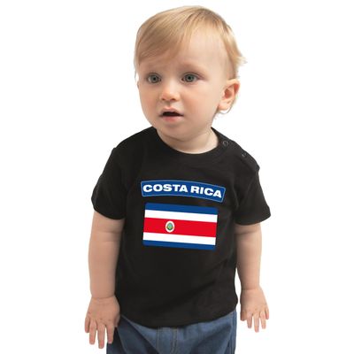 Costarica t-shirt met vlag Costa Rica zwart voor babys Costarica t-shirt met vlag Costa Rica zwart voor babys