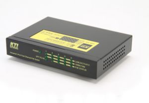 KTI Networks KSD-541-HP Fast Ethernet Switch | Unmanaged | PoE+ | 4x 10/100 Mbps | 1x combo RJ-45/SFP | RJ-45