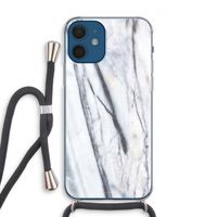 Gestreepte marmer: iPhone 12 Transparant Hoesje met koord