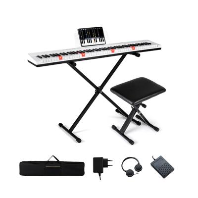 Digitaal Pianoklavier met 88 Toetsen Verstelbare Standaard en Gewogen Toetsen MIDI-Functionaliteit Wit