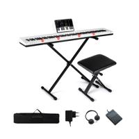Digitaal Pianoklavier met 88 Toetsen Verstelbare Standaard en Gewogen Toetsen MIDI-Functionaliteit Wit