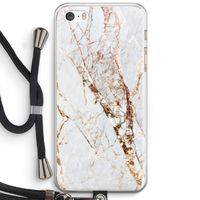 Goud marmer: iPhone 5 / 5S / SE Transparant Hoesje met koord