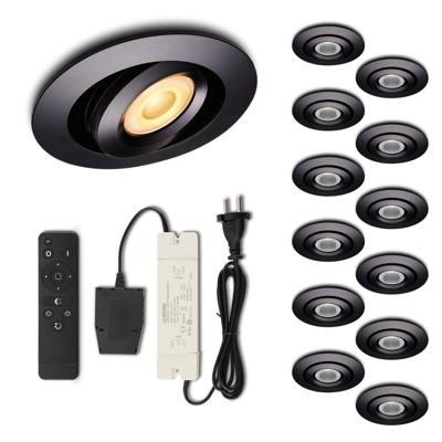 Set LED-inbouwspot met afstandsbediening Piccolo zwart 3W dimbaar 1-12 stuks