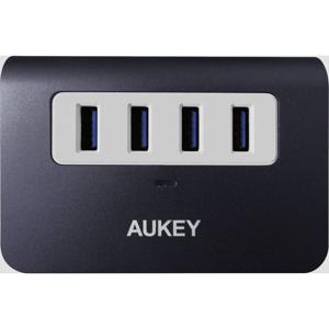 Aukey CB-H5 USB 3.2 Gen 1-, USB 2.0-combi-hub 4 poorten Grijs-wit