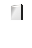 Proline Premium spiegelkast met spiegels aan binnen- en buitenzijde, geïntegreerde LED-verlichting en 1 deur 60 x 60 x 14 cm, mat zwart