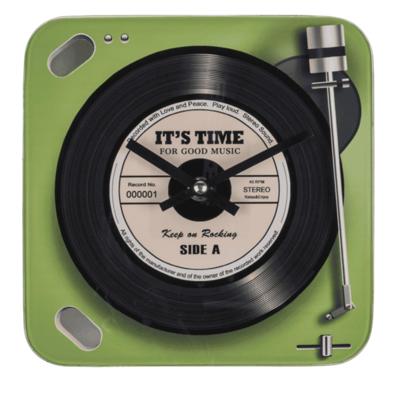 OOTB Wandklok platenspeler glas ø20cm