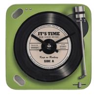 OOTB Wandklok platenspeler glas ø20cm