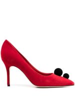 Manolo Blahnik escarpins Piera 100 mm à pompons - Rouge Manolo Blahnik escarpins Piera 100 mm à pompons - Rouge