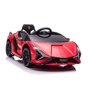 HOMCOM kindervoertuig 2 rijmodi Lamborghini SIAN SUV auto speelgoed elektrische auto met afstandsbediening extra brede banden muziek (MP3 / USB)