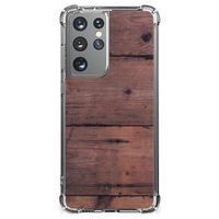 Samsung Galaxy S21 Ultra Stevig Telefoonhoesje Old Wood