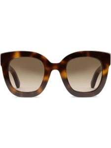 Gucci Eyewear lunettes de soleil à monture ronde oversize - Marron