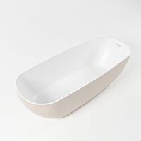 Vrijstaand bad Mondiaz Rock | 170x70 cm | Solid surface | Ovaal | Linen - Talc