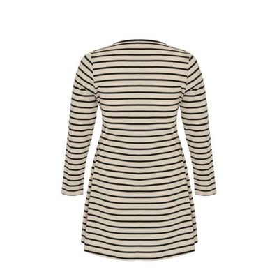 Yoek gestreepte longsleeve zwart/ecru