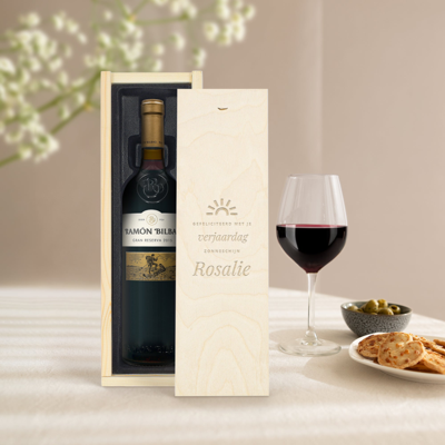 Wijn in gegraveerde kist - Ramon Bilbao Gran Reserva