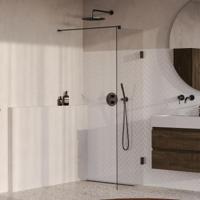 Brauer Void - Inloopdouche - Helder Glas - 50 x 200 cm - incl. Glascoating - PVD Gunmetal Geborsteld