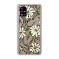 Wit bloemenpatroon: Samsung Galaxy A51 5G Transparant Hoesje