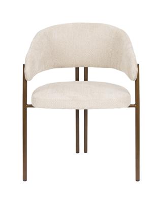 Dutchbone Eetkamerstoel 'Naida' Bouclé, kleur Beige