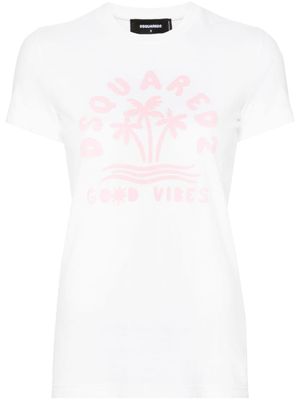 DSQUARED2 t-shirt en coton à logo imprimé - Blanc