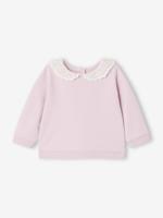 Baby sweatshirt met geborduurde kraag rozen